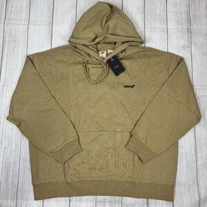 Levis Mens Hoodie XXL Relaxed Fit Tan Sweatshirt NWT.